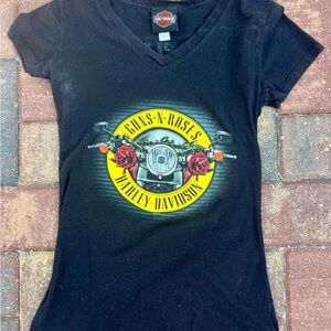 Harley-Davidson Black and Red Graphic Fitted Tee